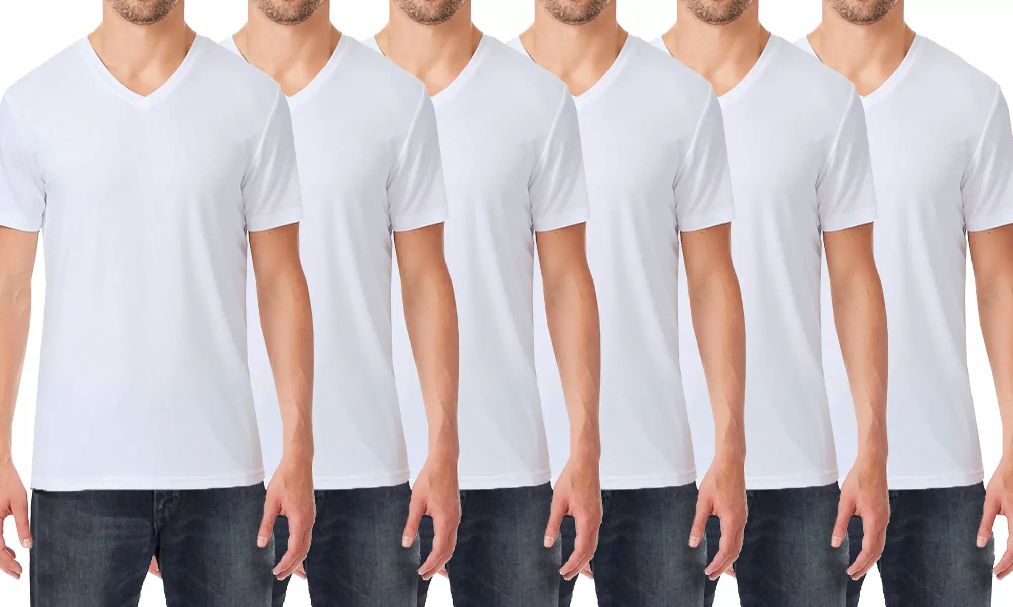 Men’s 6 pack Short Sleeve Stretch Cotton Tee (S-3XL) - Second Medium