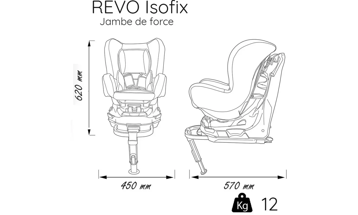 Siège auto isofix pivotant groupe 0/1 Team Tex - Second Medium