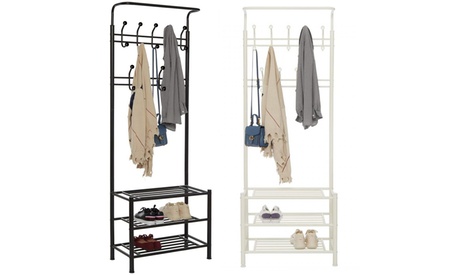 Stand appendiabiti con scarpiera disponibile in 2 colori