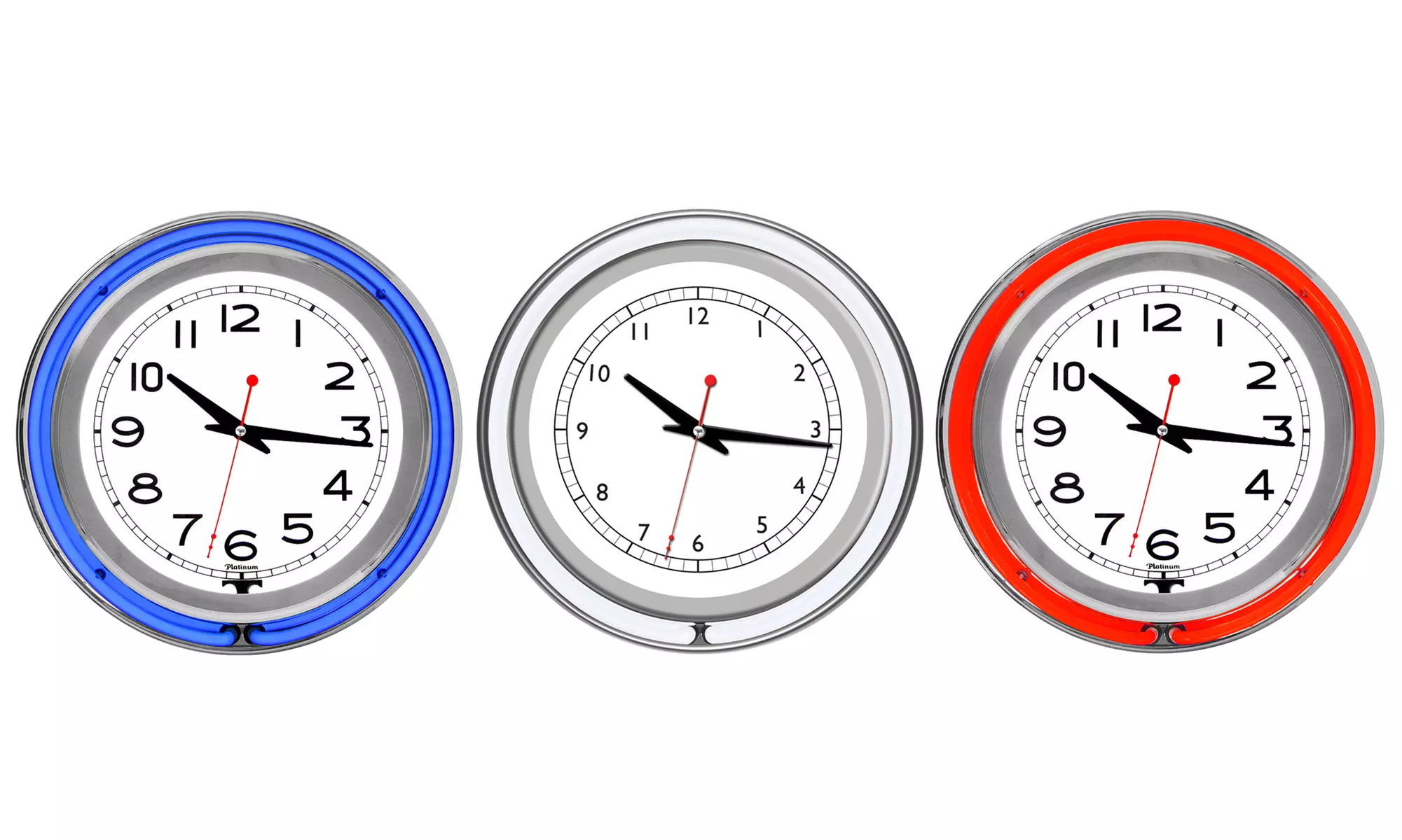 14" Double-Ring Neon Wall Clock - Primary Image