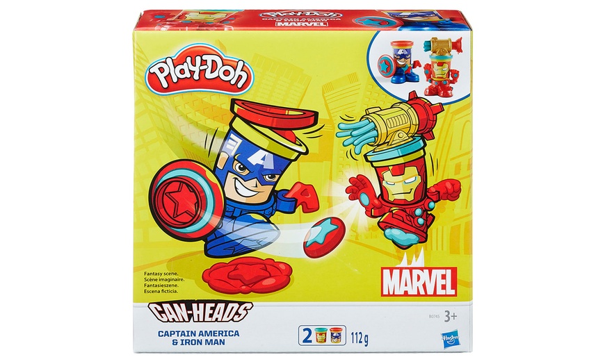 Image 5: Play-Doh Marvel Can Heads 2-Pack