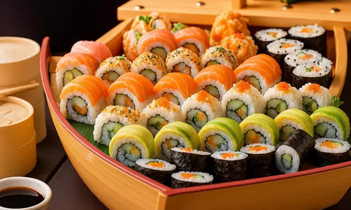 Expérience sushi à 2 ou 3 : soupe miso fraîche et bateau à sushis