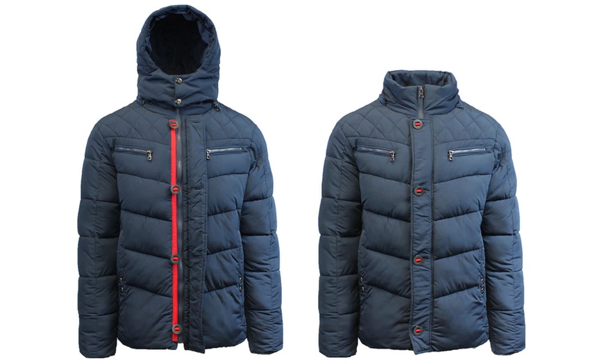Image 14: Spire By Galaxy Men's Heavyweight Jackets with Detachable Hood