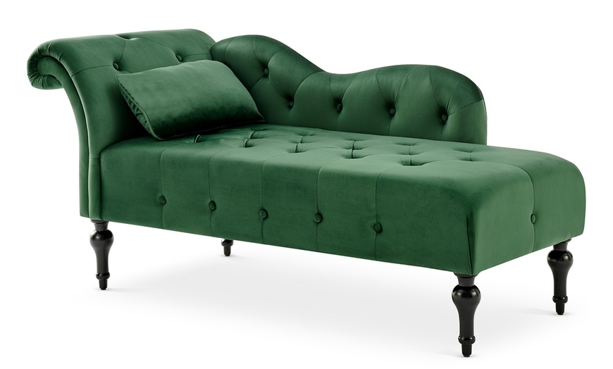 Image 15: Velvet Chaise Lounge Sofa 