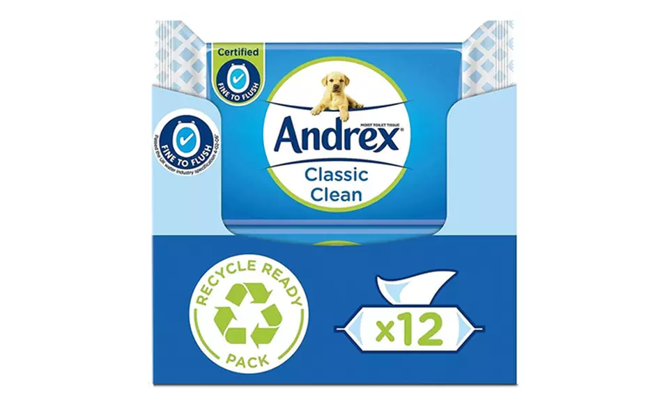Andrex Washlets Confident Clean Biodegradable & Flushable Toilet Wipes