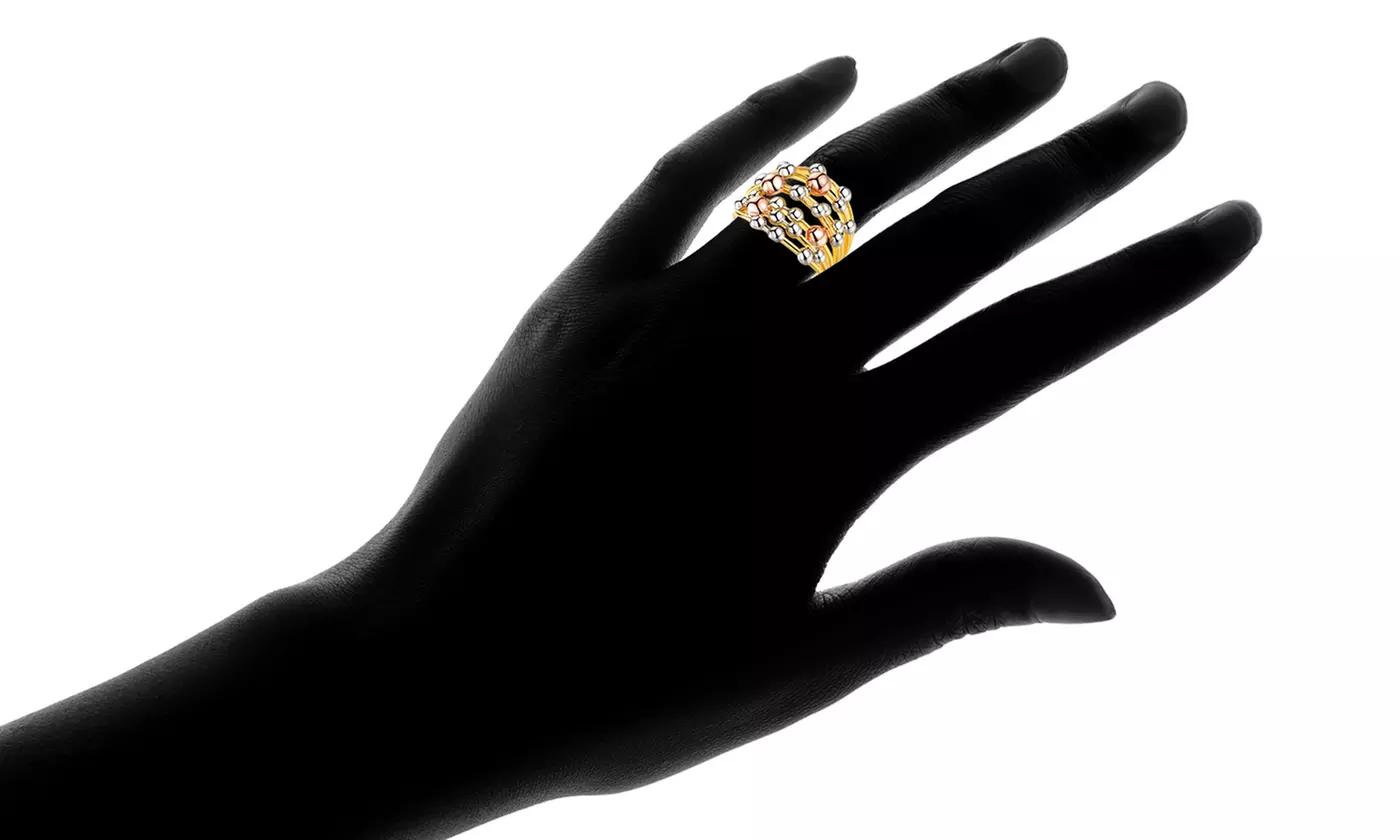 Tri-Colored Stacked Ring by Euphir - Second Medium