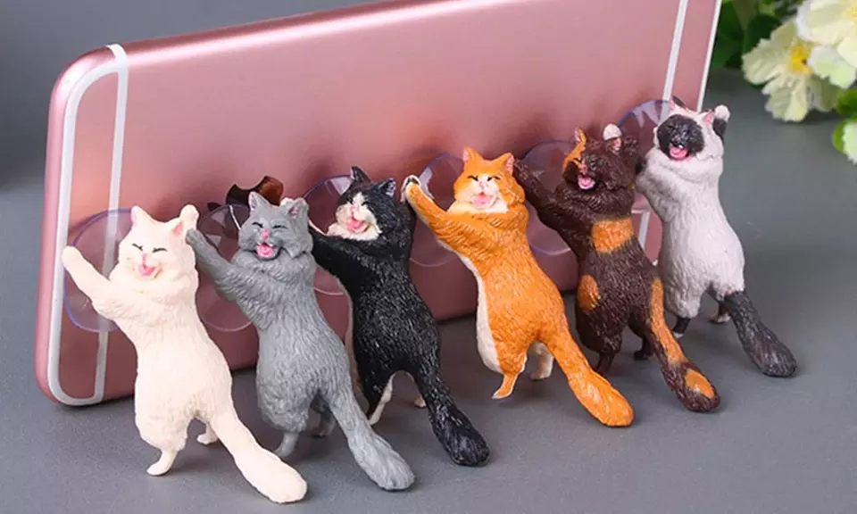 Support smartphone original en forme de chat, livraison gratuite - Primary Image