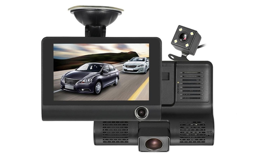 Image 2: Triple Lens DVR Dash Cam