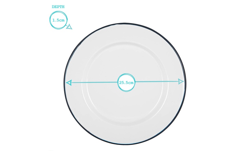 Image 22: Argon Tableware Enamel Dinner Plates