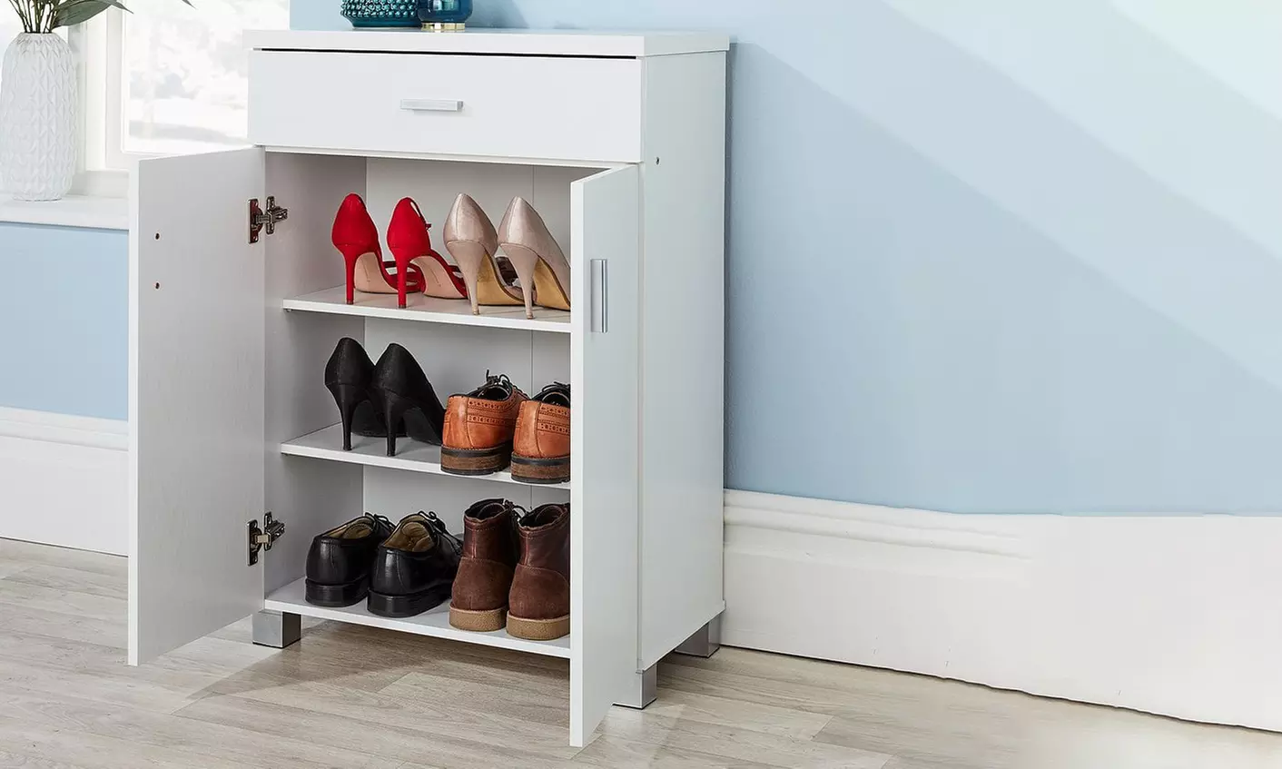 Venetia Two Door One Drawer Shoe Cabinet - Primary Image