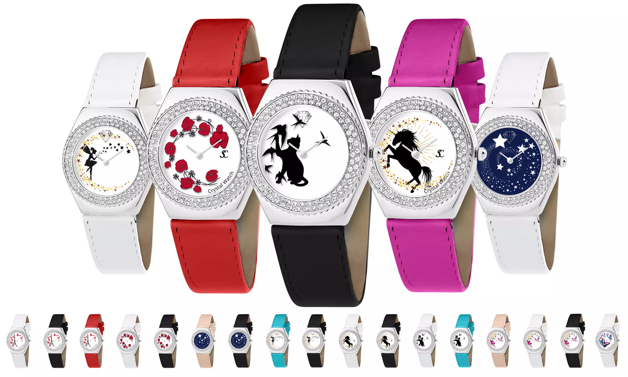 Montre SC Crystal ornées de cristaux scintillants - Primary Image