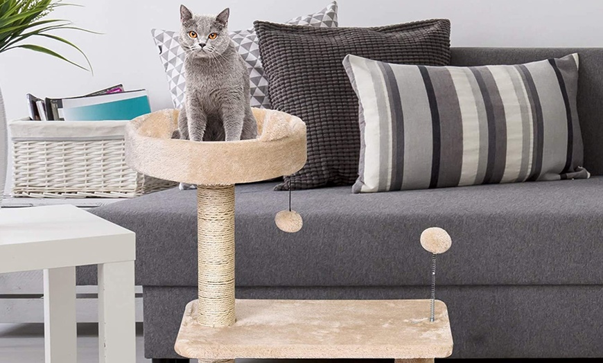 Image 11: Pawhut Three-Tiered Cat Tree