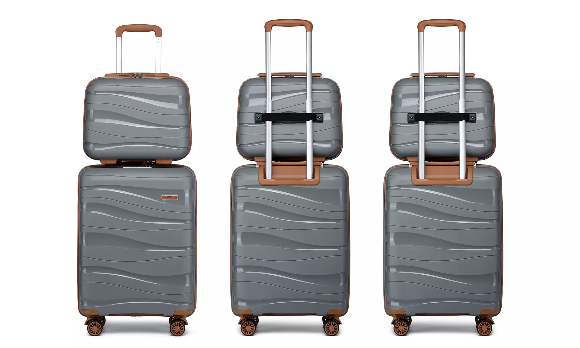 KONO One Or Four-Piece PP Hard Shell Suitcase with TSA Lock