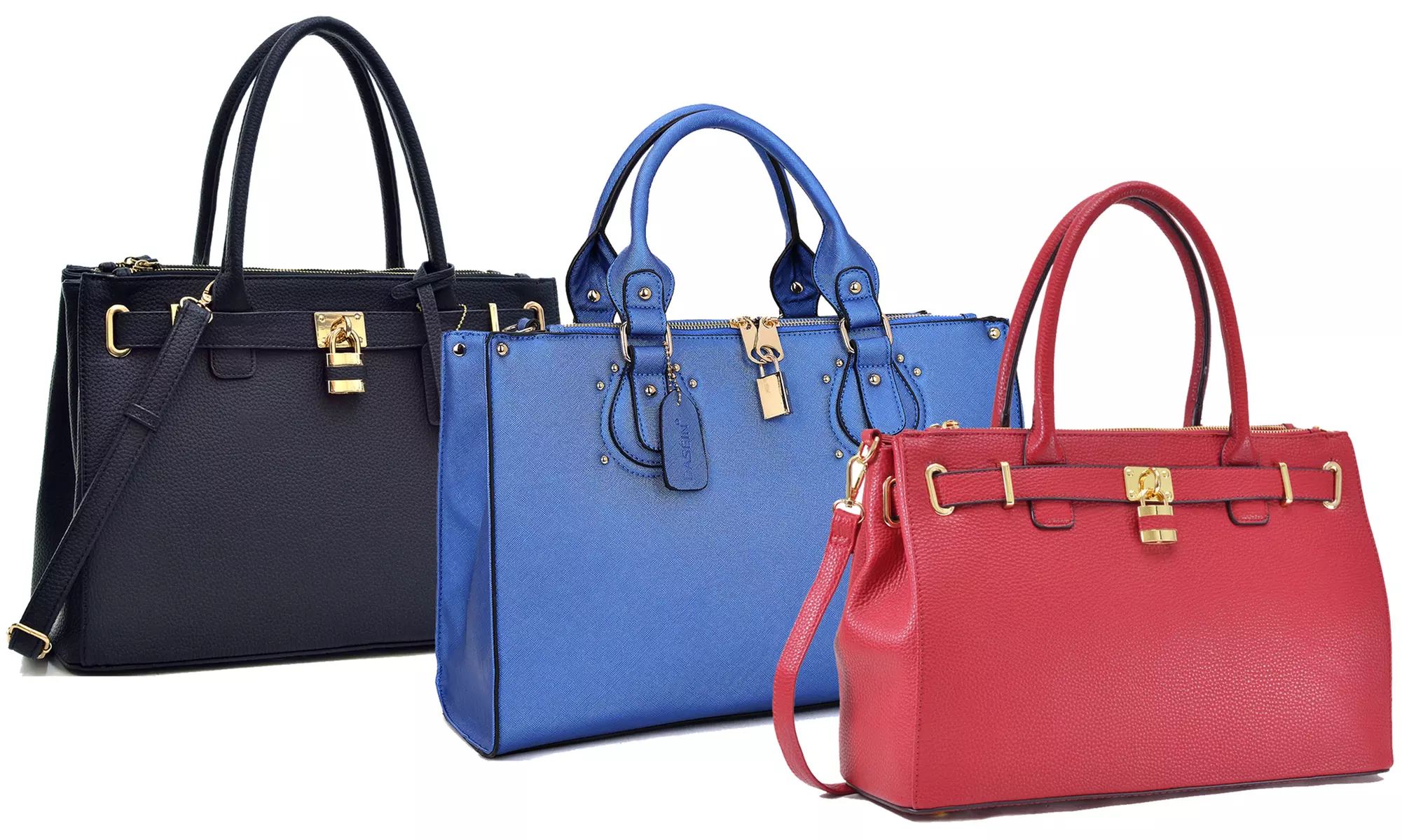 MMK by Michelle Karen 1988 Solid Satchel with Padlock - Primary Image