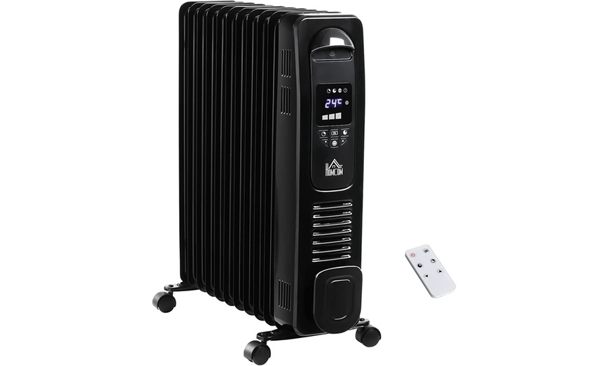 Image 2: HomCom Digital Display Oil-Filled Radiator with 11 Fins