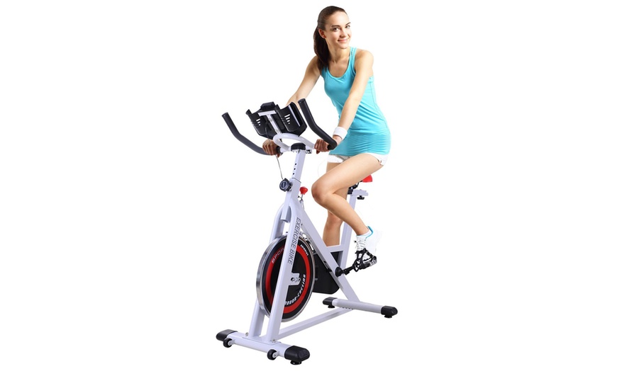 Image 1: HomCom Exercise Bike