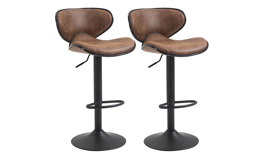 Image 4: HomCom Set of Two Bar Stools