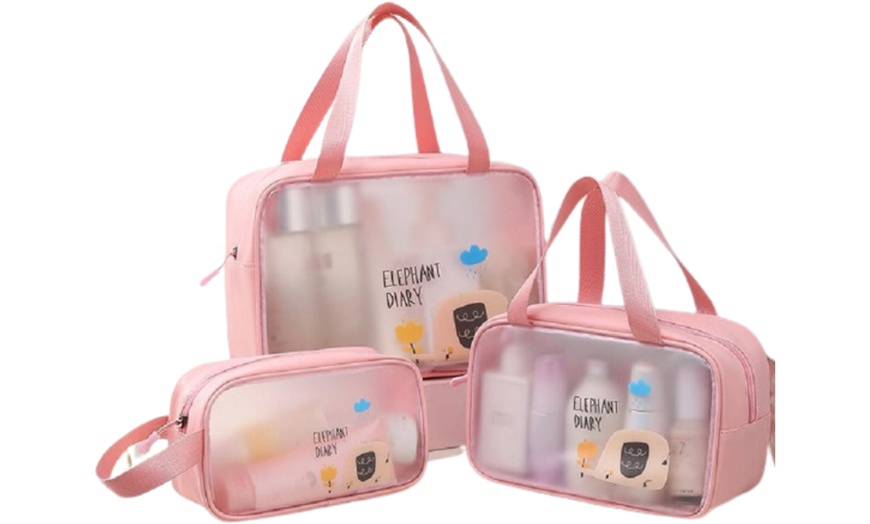 Image 11: One or Three Clear Toiletry Travel Bags