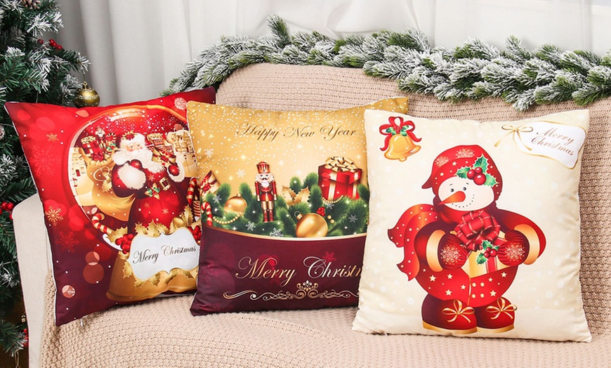 Image 6: One or Two Christmas Decorative Cushion Covers