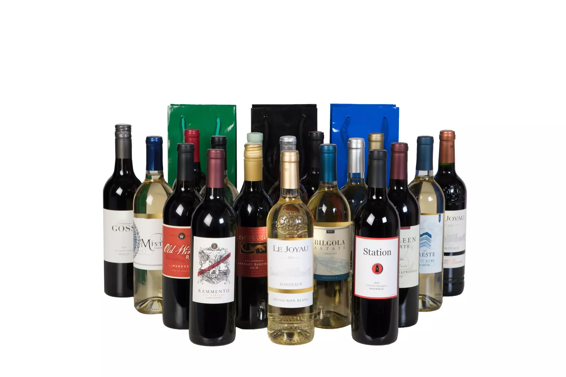 18-Bottle Premium Wine Pack with Three Gift Bags from WineOnSale.com (81% Off) - Primary Image