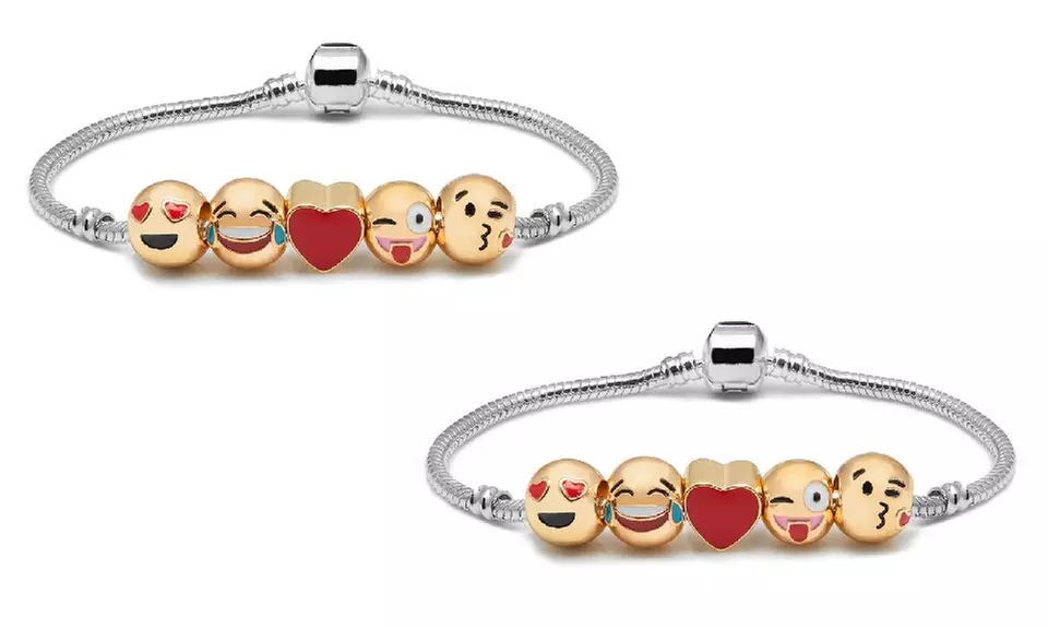 1x oder 2x Emoji-Charm-Armband
