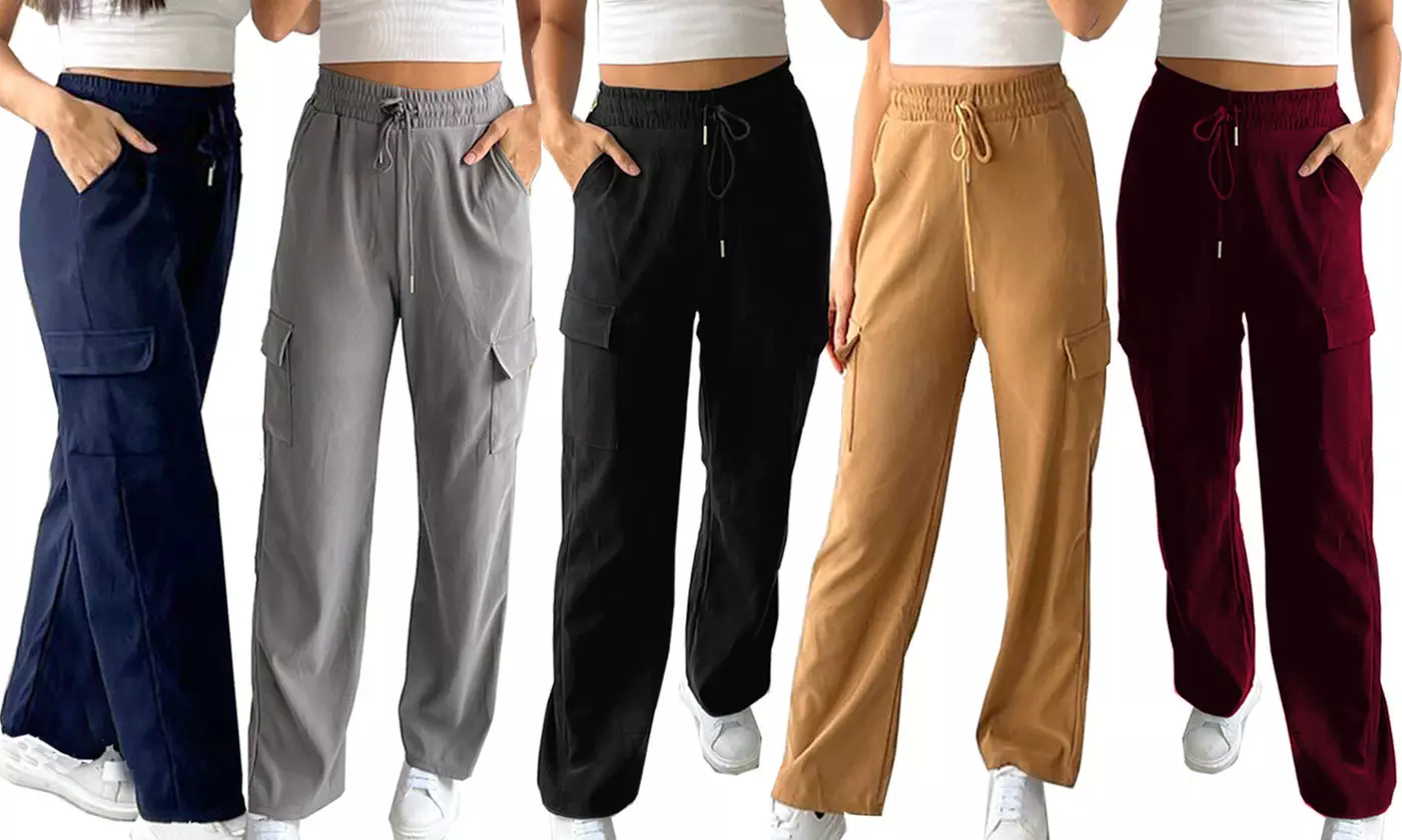 Women's Wide Leg Cargo Pocket Combat Trousers