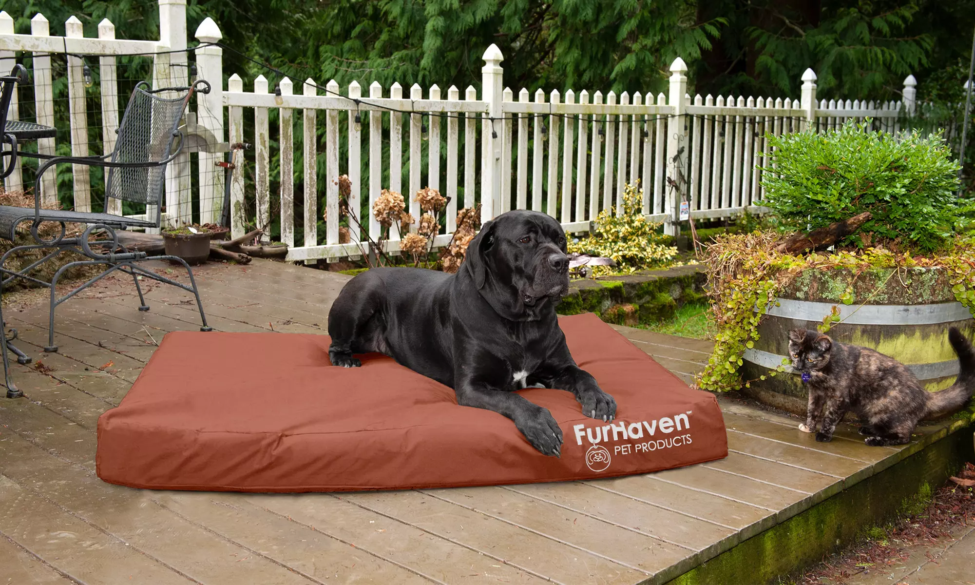 FurHaven Deluxe Oxford Indoor and Outdoor Orthopedic Pet Bed - Primary Image