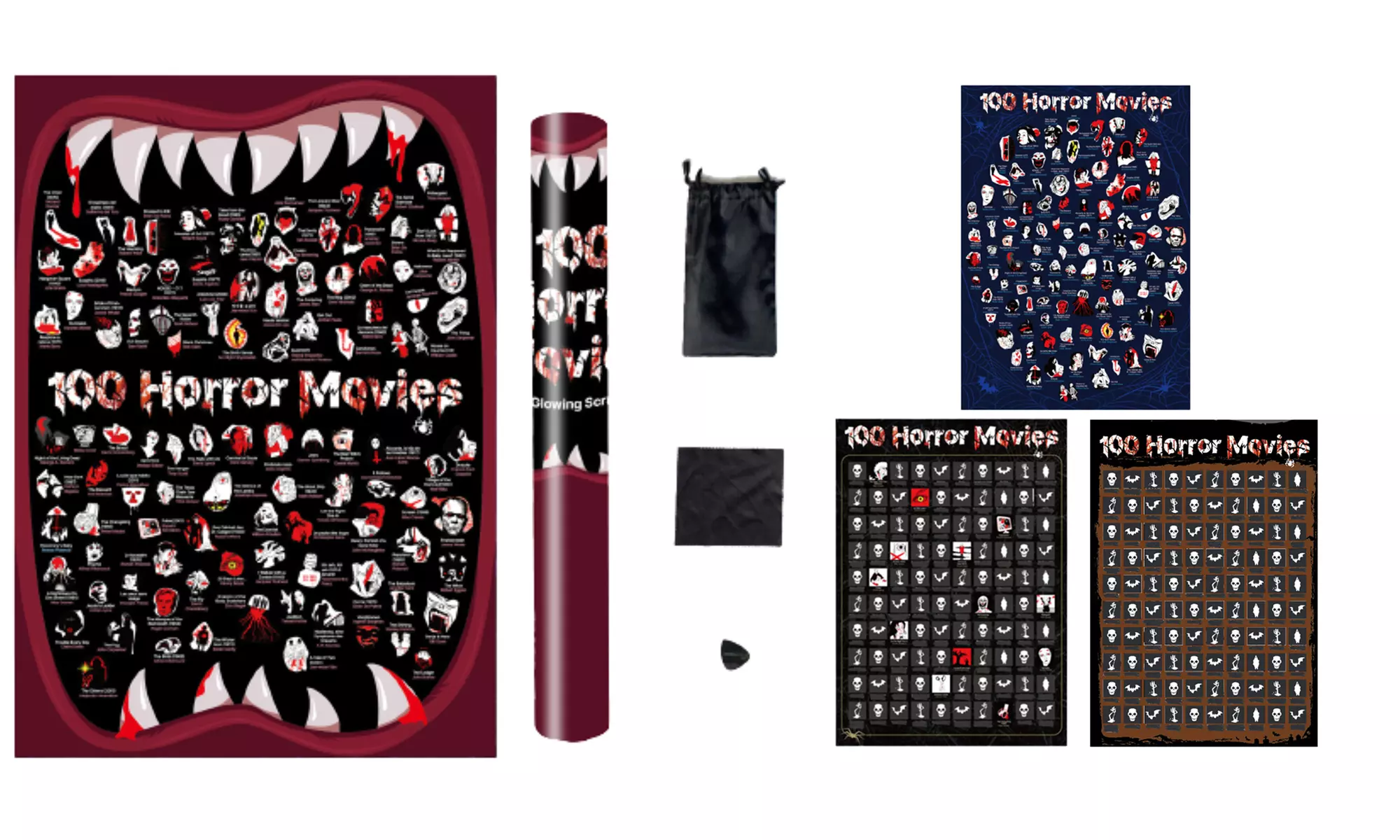 100 Horror Movies Bucket List Scratch Off Poster - Primary Image