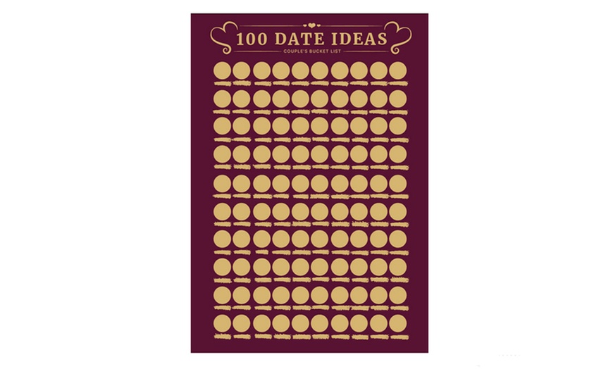 Image 2: 100 Dates Scratch off Bucket List Poster