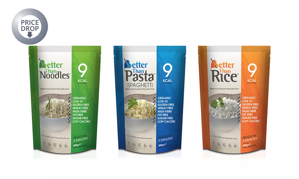 24 Packs of Low Calorie, Zero Carbohydrate, Zero Fat Pasta, Noodles or Rice for £23.99 (73% Off) - Primary Image