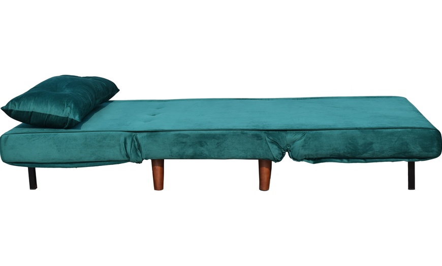 Image 2: Plush Velvet Rhodes Sofa Bed