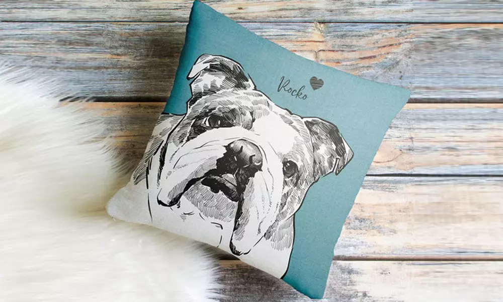Kissen mit Haustier-Illustration