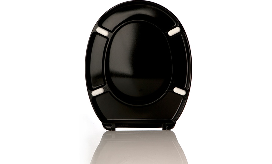 Image 3: Black Slow-Close Toilet Seat