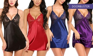 Satin V-Neck Nightwear Set