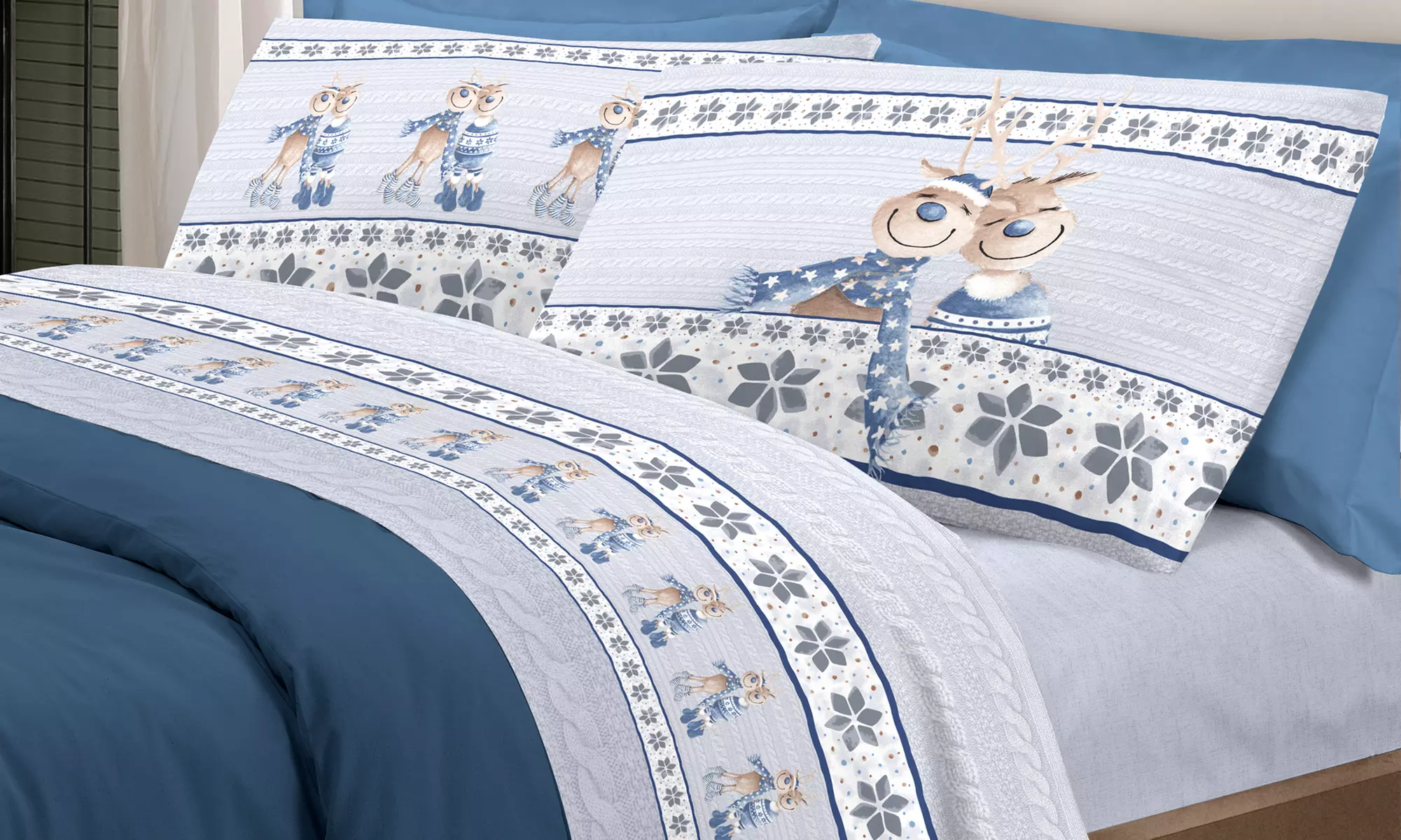 Completi Lenzuola Flanella Fantasie Invernali, Natalizie