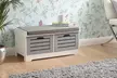 White or Grey Low Storage Unit with Cushion With Free Delivery - Second Medium