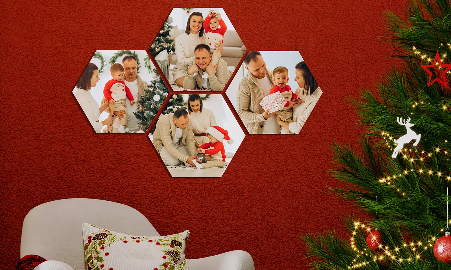 Muchopix hexagone, taille au choix, sur Hellodeco