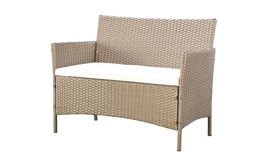 Image 22: 4-Piece Rattan-Effect Lounge Set