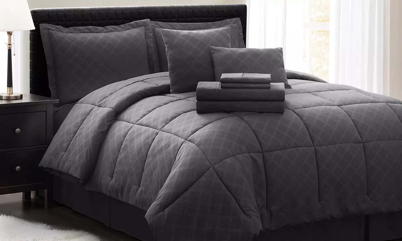 Hotel 5th Ave Plaid Bed-in-a-Bag Comforter Set With Sheets (8- or 10-Piece) - Primary Image