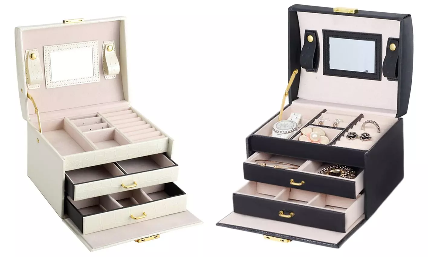 1 ou 2 présentoirs à bijoux 3 étages avec miroir - Primary Image