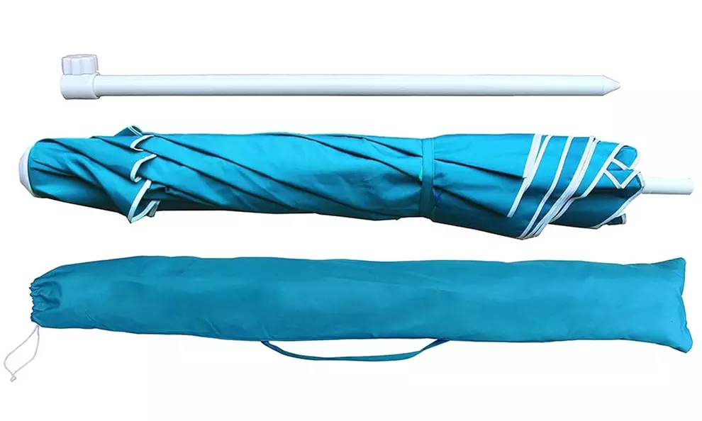 Ombrellone da spiaggia con palo in acciaio, disponibile in 2 colori e con spedizione gratuita - Image 7