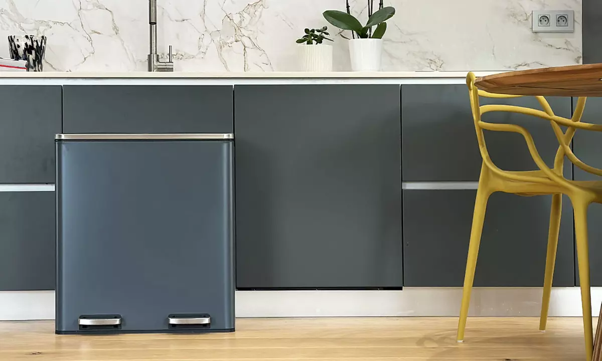 Poubelle de cuisine Kitchen Move à pédale tri sélectif rectangulaire