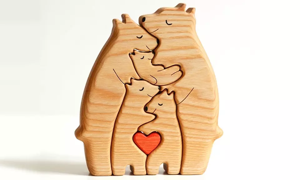 Custom Bear Family Puzzle Figurine: Perfect Gift for Any Occasion