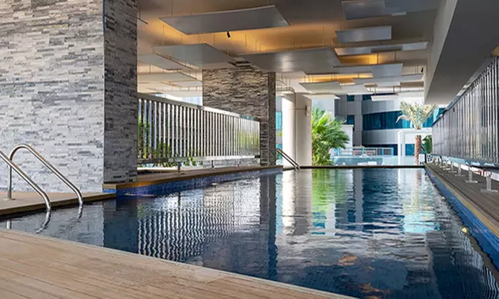 Breakfast buffet with beverages and pool access at Food Souk - Image 3