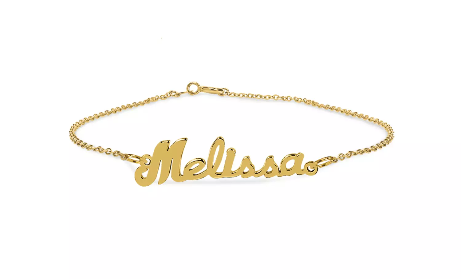 10K Solid Gold Name Ankle Bracelet from MonogramHub (50% Off) - Second Medium