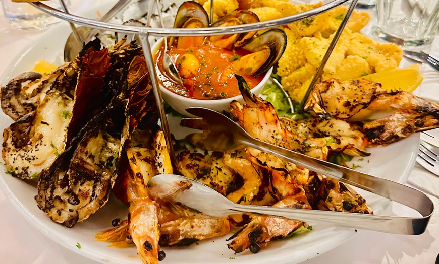 Image 2: Indulge in a Seafood Platter with a Glass of Wine Each for Two or Four