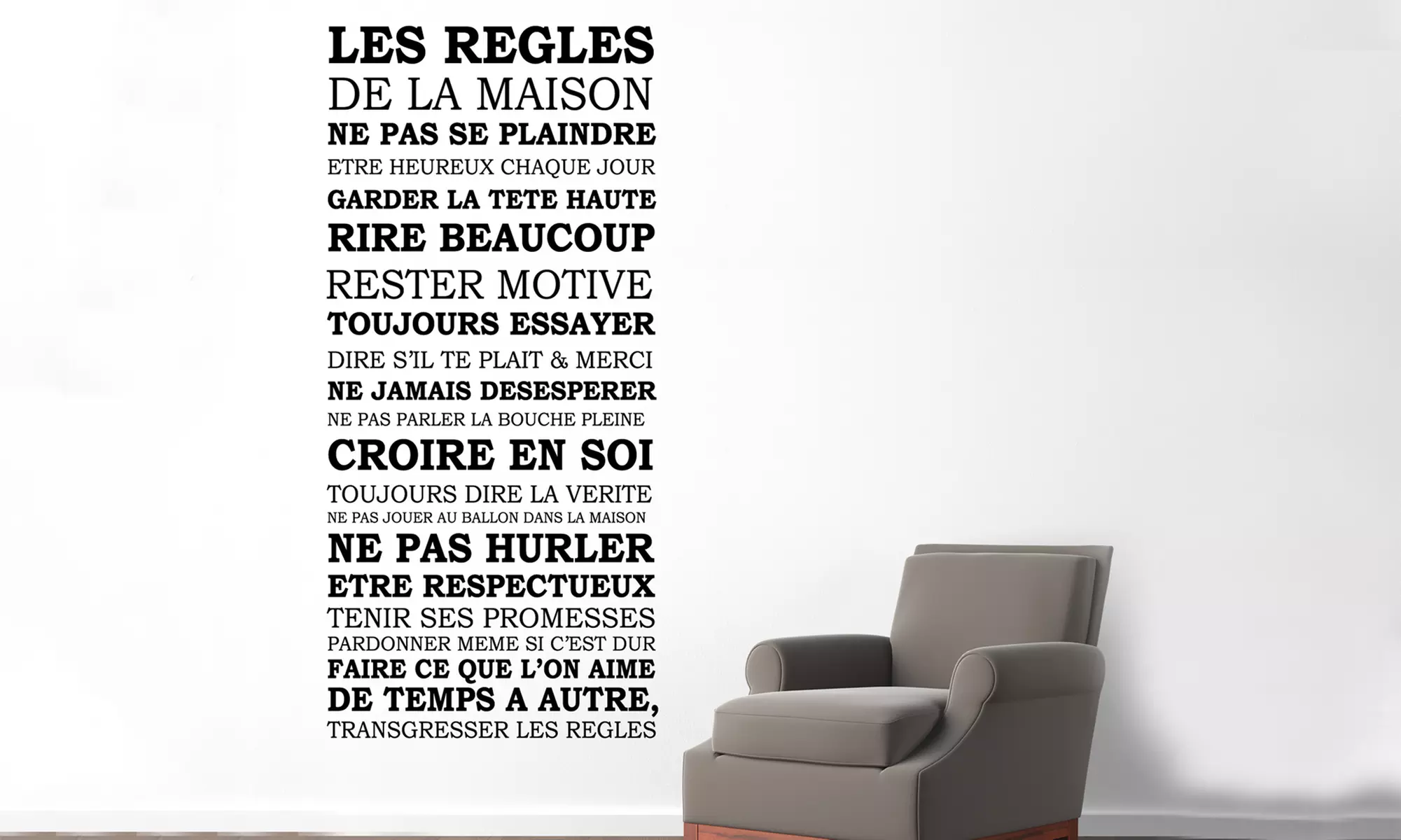 Stickers muraux "Règles de la maison" - Primary Image