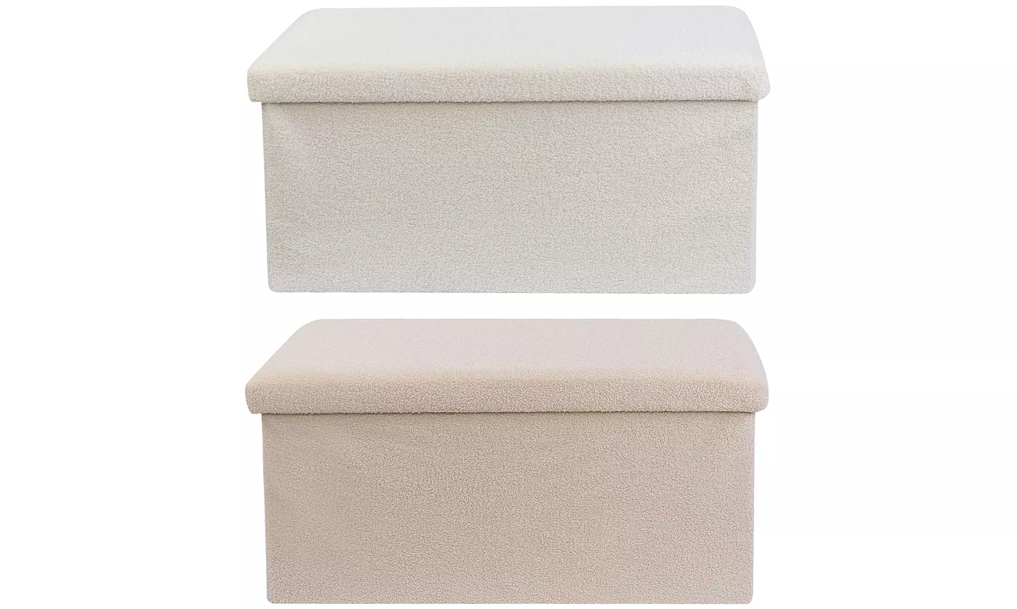 Teddy Boucle Storage Ottoman or Foldable Cube Footstool