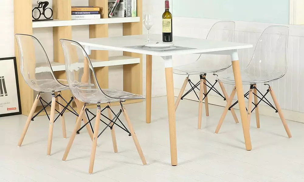 Set 4 sedie da cucina trasparenti