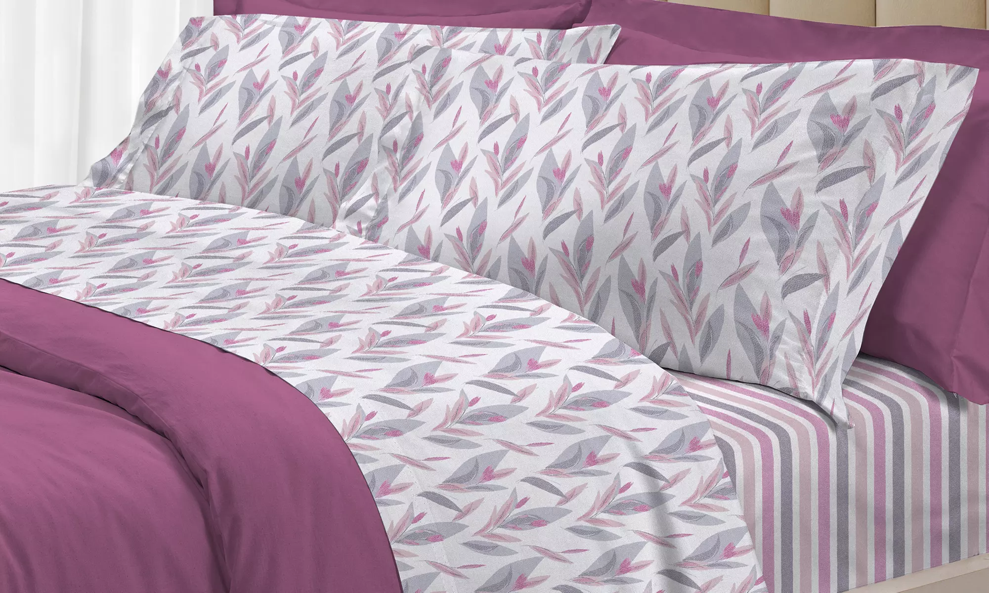 Completo di lenzuola in cotone Co. Ingros. Tex